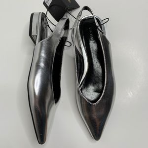NEW Forever 21 | Pointed Retro Silver Flats sz 7.5
